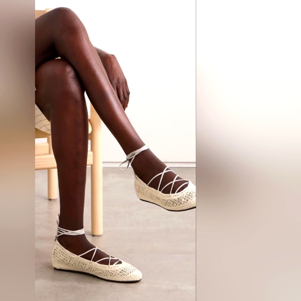 ISABEL MARANT Belna Leather-trimmed Crocheted Ballet Flats